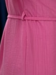Velenya Takma Manşet Çilek Elbise-TN013 Pembe