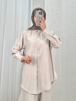 Yamaç Tek Cepli Oversize Pantolonlu Takım-Zİ2232 Taş