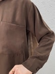 Yamaç Tek Cepli Oversize Pantolonlu Takım-Zİ2232 Kahve