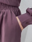 Yamaç Tek Cepli Oversize Pantolonlu Takım-Zİ2232 Mürdüm