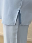 Yamaç Tek Cepli Oversize Pantolonlu Takım-Zİ2232 Bebe Mavisi
