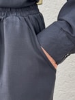 Yamaç Tek Cepli Oversize Pantolonlu Takım-Zİ2232 Siyah