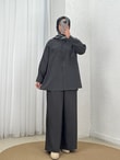 Yamaç Tek Cepli Oversize Pantolonlu Takım-Zİ2232 Antrasit