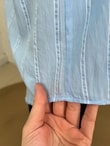 Yankı Hella Çizgili Tek Cepli Gömlek-NA878 Mavi
