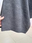 Yaser Geniş Kol Triko Kısa Kazak-KR5077 Antrasit