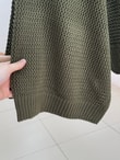 Yaser Geniş Kol Triko Kısa Kazak-KR5076 Haki