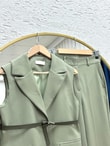 Yazgı Tek Düğmeli Yelekli Pantolonlu Takım-HK0053 Haki