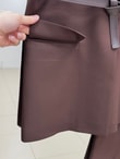 Yazgı Tek Düğmeli Yelekli Pantolonlu Takım-HK0053 Kahve