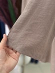 Yazlık Tesettür Pantolonlu Takım/Melesia Ön Bağcıklı Çilek Pantolonlu Takım-MF213 Vizon