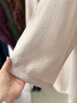 Yazlık Tesettür Pantolonlu Takım/Melesia Ön Bağcıklı Çilek Pantolonlu Takım-MF213 Taş