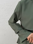 Yıldız Tek Tarafı Parçalı Kolu Kemerli Pantolonlu Takım-FA1075 Haki