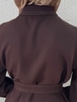 Yıldız Tek Tarafı Parçalı Kolu Kemerli Pantolonlu Takım-FA1075 Kahve