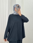 Yonca Yanları Yırtmaçlı Çımalı Pantolonlu Takım-NL764 Antrasit