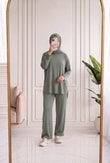 Yonca Yanları Yırtmaçlı Çımalı Pantolonlu Takım-NL764 Mint