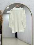 Yüsa Delikli Triko Hırka-KR5078 Ekru