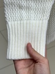 Yüsa Delikli Triko Hırka-KR5078 Ekru