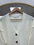 Yüsa Delikli Triko Hırka-KR5078 Ekru