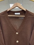 Yüsa Delikli Triko Hırka-KR5078 Kahve