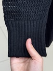 Yüsa Delikli Triko Hırka-KR5078 Siyah