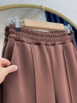 Zayna Bol Paça Çımalı Skuba Dalgıç Pantolon-MT3555 Kahve
