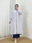 Zemheri  Metal Düğmeli Yırtmaçlı Tunik-GS531 Gri