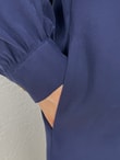 Zemheri  Metal Düğmeli Yırtmaçlı Tunik-GS531 Lacivert