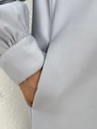 Zemheri  Metal Düğmeli Yırtmaçlı Tunik-GS531 Gri