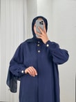 Zemheri  Metal Düğmeli Yırtmaçlı Tunik-GS531 Lacivert