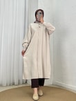 Zemheri  Metal Düğmeli Yırtmaçlı Tunik-GS531 Taş