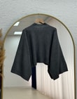 Zinnur Geniş Kol Triko Tunik-KR5076 Antrasit