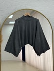 Zinnur Geniş Kol Triko Tunik-KR5076 Antrasit