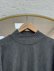 Zinnur Geniş Kol Triko Tunik-KR5076 Antrasit