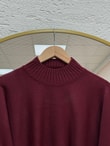 Zinnur Geniş Kol Triko Tunik-KR5076 Bordo