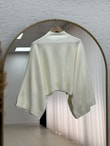 Zinnur Geniş Kol Triko Tunik-KR5076 Ekru