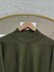 Zinnur Geniş Kol Triko Tunik-KR5076 Haki