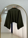 Zinnur Geniş Kol Triko Tunik-KR5076 Haki