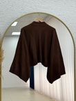 Zinnur Geniş Kol Triko Tunik-KR5076 Kahve