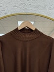 Zinnur Geniş Kol Triko Tunik-KR5076 Kahve