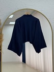 Zinnur Geniş Kol Triko Tunik-KR5076 Lacivert