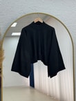 Zinnur Geniş Kol Triko Tunik-KR5076 Siyah