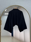 Zinnur Geniş Kol Triko Tunik-KR5076 Siyah