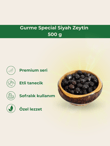 Gemlik Seçme Siyah Zeytin 500 GRAMMemleket Gurmesi