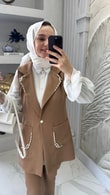 Cep ve Yakası Taşlı Takım