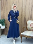 Ellery Önden Düğmeli Beli Lastikli Elbise 