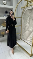 Gold Kemerli Elbise