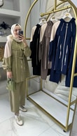 Kapşonlu Beli Büzgülü Takım