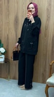 Rihem İşlemeli Cepli Takım