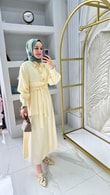 Yarım Patlı Fırfırlı Elbise