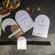 Altın Yaldız Detaylı Oval Davetiye