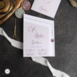 Asimetrik Köşe Kesimli Rose Gold Yaldızlı Katlamalı Düğün Davetiyesi